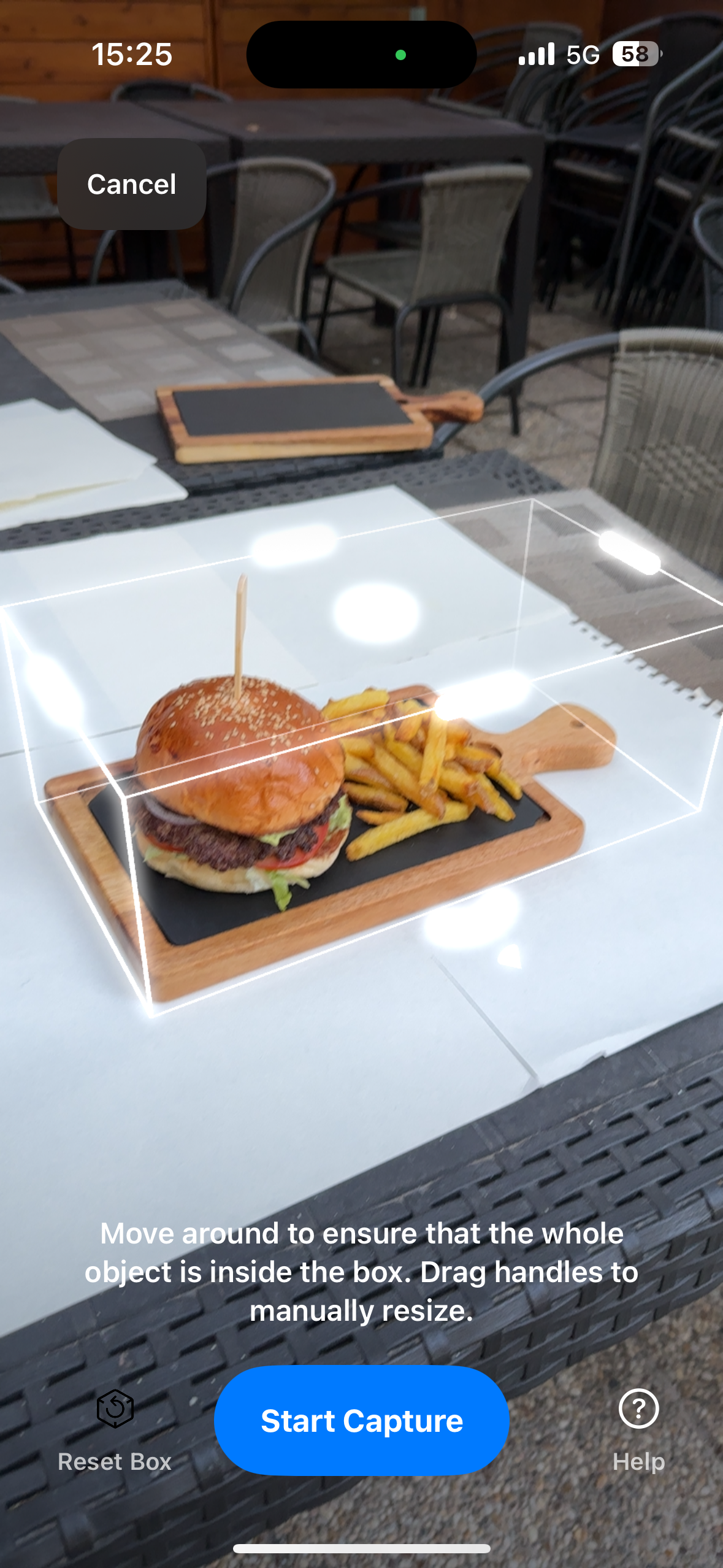 Food in augmented reality on the web